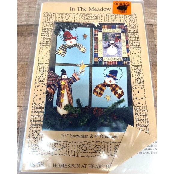 In The Meadow Snowman Craft Pattern 10" Snowman & Ornament - Picture 1 of 3